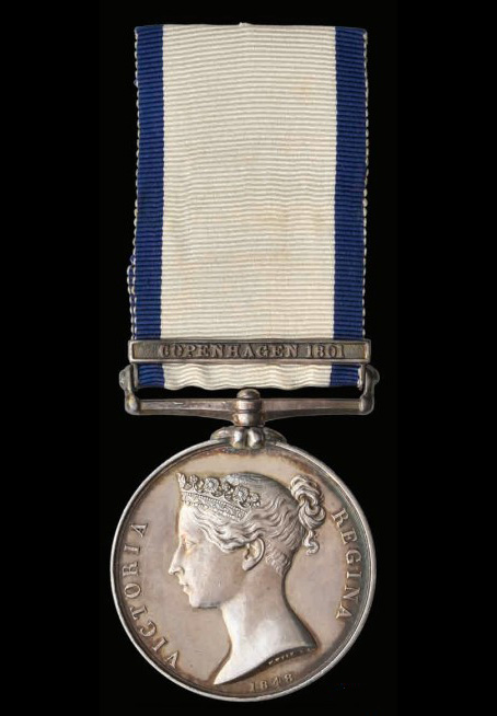 Britisk medalje for slaget på Reden på auktion